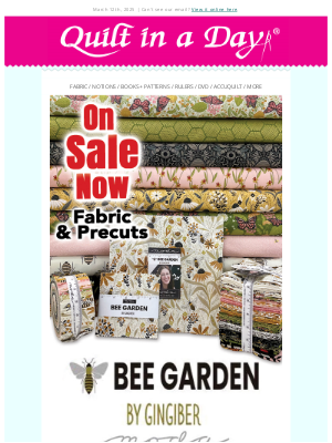 Quilt In A Day - Up to 40% off - Bee Garden by Gingiber, Big Tote Pattern & Woven Star