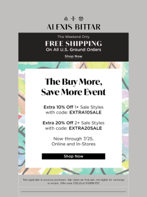 Alexis Bittar - The Buy More, Save More Event Ends Tomorrow