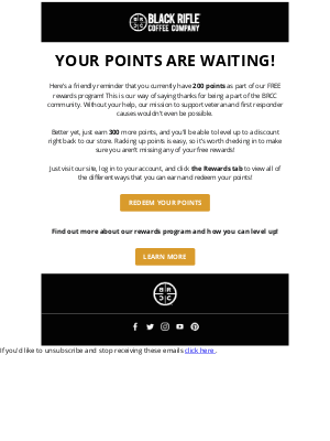Black Rifle Coffee - [Black Rifle Coffee Company] Your Rewards Points Are Waiting!