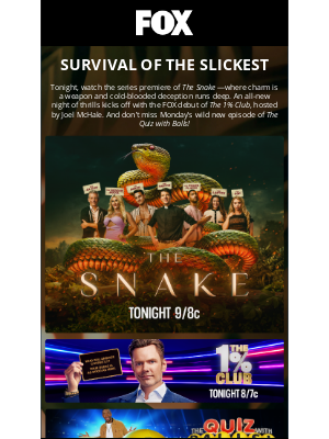 Fox Networks Group - 🐍 THE SNAKE Premieres Tonight—Can You Spot the Liar?