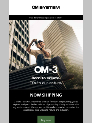 Olympus - Now Shipping: OM-3 & New Prime Lenses