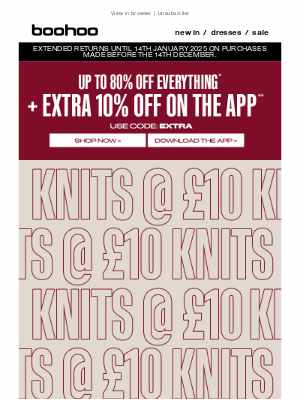 boohoo (United Kingdom) - LIMITED OFFER: £10 Knitwear ❄️