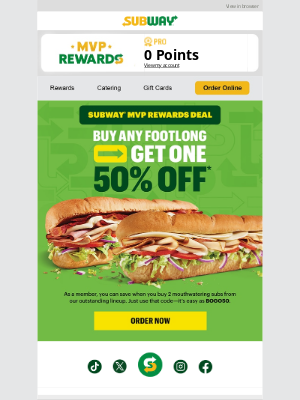 Subway - sandra, your exclusive deal is here