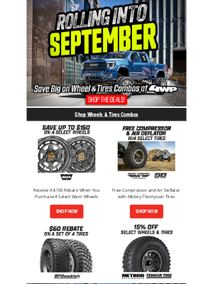 🛞 Rolling Into September: Big Savings on Wheels & Tires!