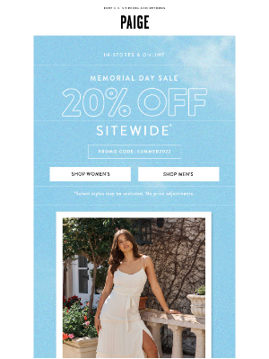 PAIGE - Happy Memorial Day // Celebrate With 20% Off
