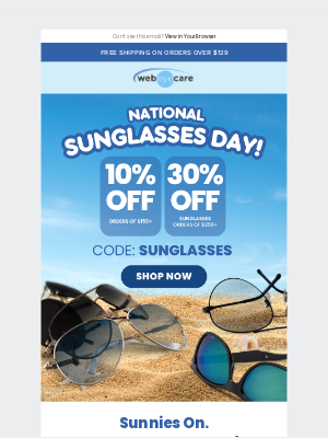 WebEyeCare - FINAL HOURS: 30% Off Sunglasses Ends Tonight ⏰
