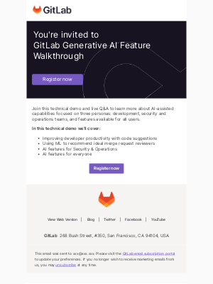 GitLab - You're invited to GitLab Generative AI Feature Walkthrough