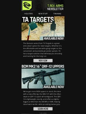 T.REX ARMS - NEW: TA Targets + BCM MK2 Uppers