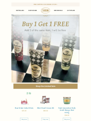 Sabon NYC - Buy 1 Get 1 FREE ⚡is LIVE