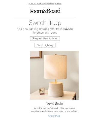 Room & Board - New! Our latest table lamps, chandeliers and more