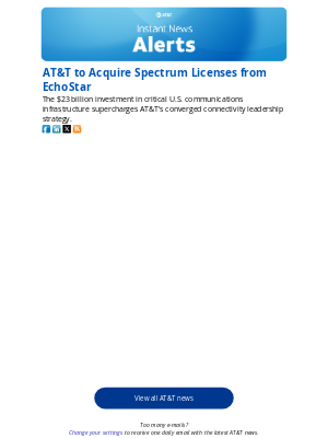 AT&T - AT&T to Acquire Spectrum Licenses from EchoStar
