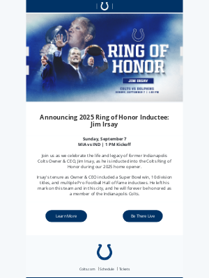 Indianapolis Colts - Jim Irsay to join Colts Ring of Honor
