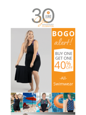 JunoActive - Limited time...BOGO 40% Off All Swimwear!