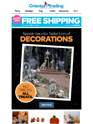 Oriental Trading Company - Cute, Creepy or Classic—Fright Night Decor Inside...
