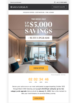 Silversea Cruises - Plan Ahead: Up to $5,000 Savings + Suite Upgrades