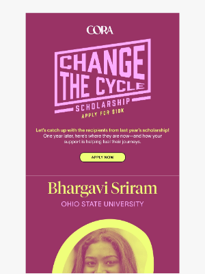 Cora - Where Are They Now? 2024 Change the Cycle Scholars Update