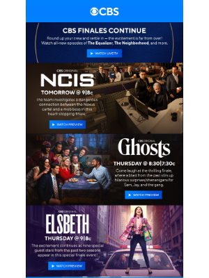 CBS - CBS Finales Continue!