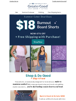 CharityUSA.com LLC - 🤖 Cyber Deal Alert: Grab Your $18 Burnout Board Shorts Now!