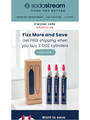 SodaStream - Buy 3 CO2 cylinders and Get Free Shipping