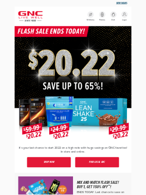 GNC - LAST DAY 🎊 $20.22 Flash Sale!