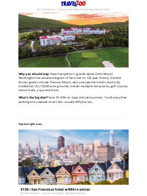 Travelzoo - $224—Iconic New Hampshire mountain resort this summer