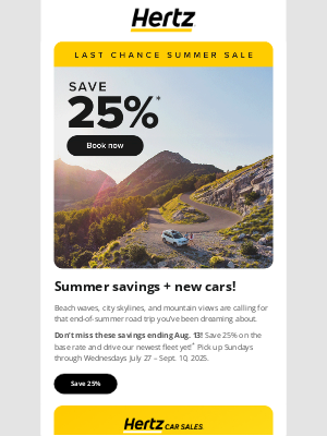 Hertz - 🏖️ Don’t miss it! Summer Sale: SAVE 25%, Luther!