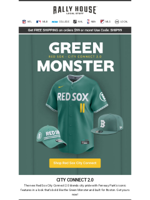 Rally House - Monster Style 💚⚾ Red Sox City Connect 2.0 Has Landed