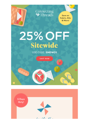 Connecting Threads - 25% Off: The Memorial Day Sale