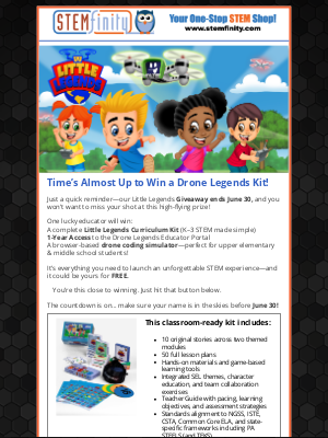 STEMfinity - 🚨 Reminder: Little Legends Giveaway Ends Soon!