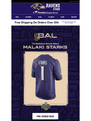 Baltimore Ravens - The Pick Is In! Your Ravens Select Malaki Starks!