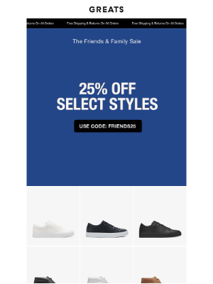 Greats - The Friends & Family Sale Starts NOW