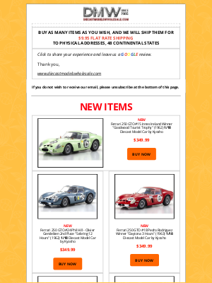 Diecast Models Wholesale - New Arrivals & Back in Stock Notification