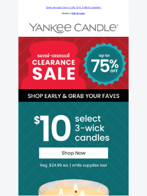 The Yankee Candle Company - Take up to 75% off the scents you love!