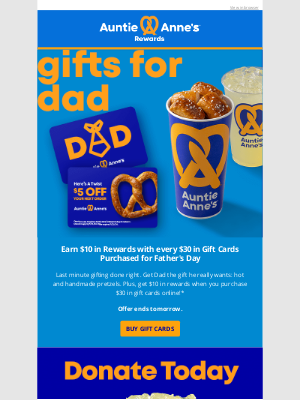Auntie Anne's - Need Last Minute Gifts for Dad? 🥨