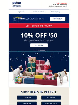 Petco - Don, save 10% and get it before the holiday!