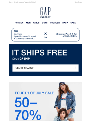 Gap Factory - Your order ships free: Not-your-average tank