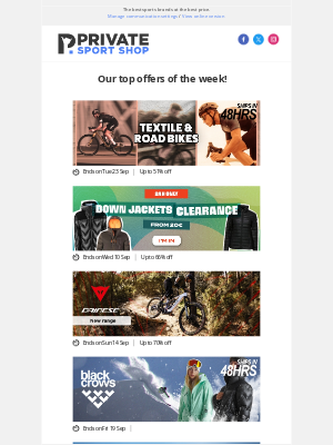 Private Sport Shop - 🏆 Top offers of the week!