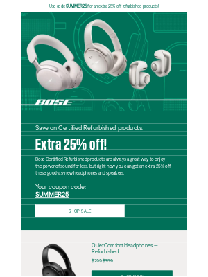 Bose - 🤩 Extra 25% off refurbished headphones!