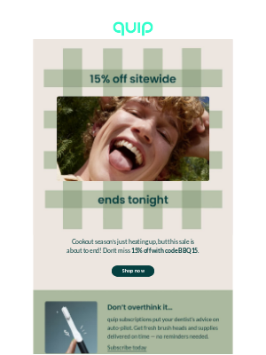 Last chance: 15% off sitewide!