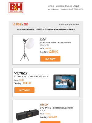 B&H Photo Video - Today's Deals: 💰$400 OFF! GVM Bi-Color LED Monolight & More!