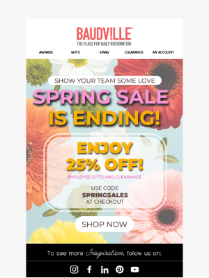 Baudville - Last Chance for 25% Off Gifts!