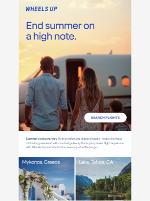 Wheels Up - Summer State of Mind: Schedule Your Labor Weekend Flights