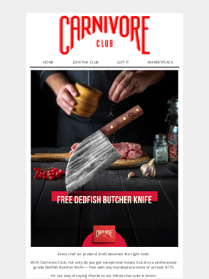 Carnivore Club (Canada) - Score a FREE Butcher Knife🔪