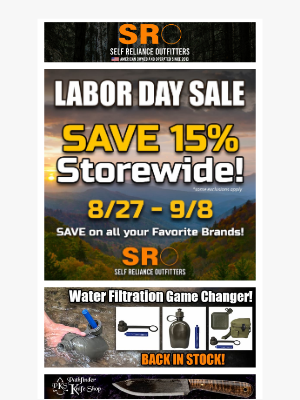 Self Reliance Outfitters - Sale Ends Soon! Don't Miss Out!