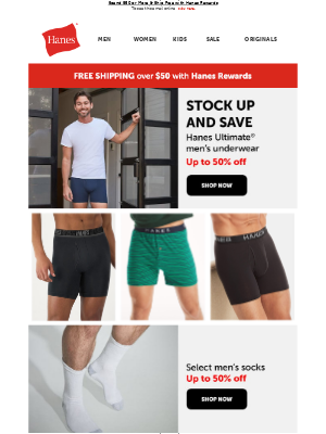 Hanes - Load Up on Hanes Ultimate Men's Underwear & Socks