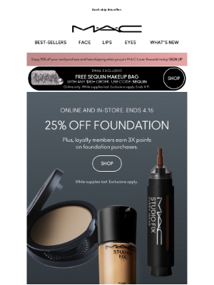 MAC Cosmetics - Master matte with 25% OFF foundation.