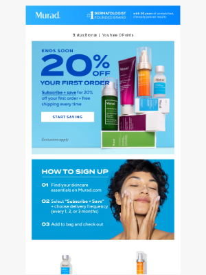 Murad - ENDS SOON: 20% off first-time subscribers