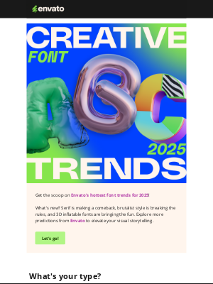 Envato - Stay bold, Jim! Envato's font trends for 2025 are here 👀