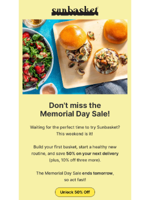Sun Basket - 🏃50% off is going fast...