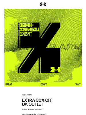 Under Armour - ENDS TODAY: Extra 30% Off UA Outlet 🚨